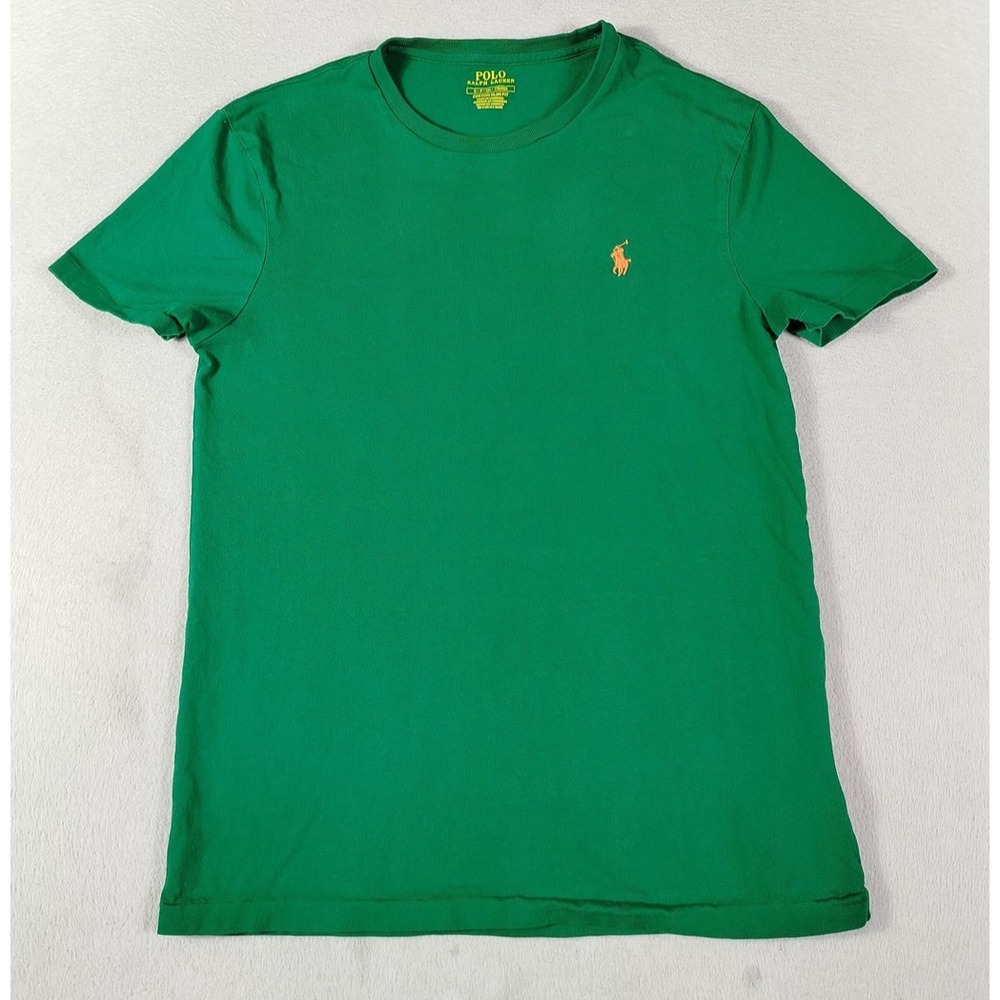 Polo Ralph Lauren Shirt Mens Small Green Custom Slim Fit Pony Logo Preppy Casual